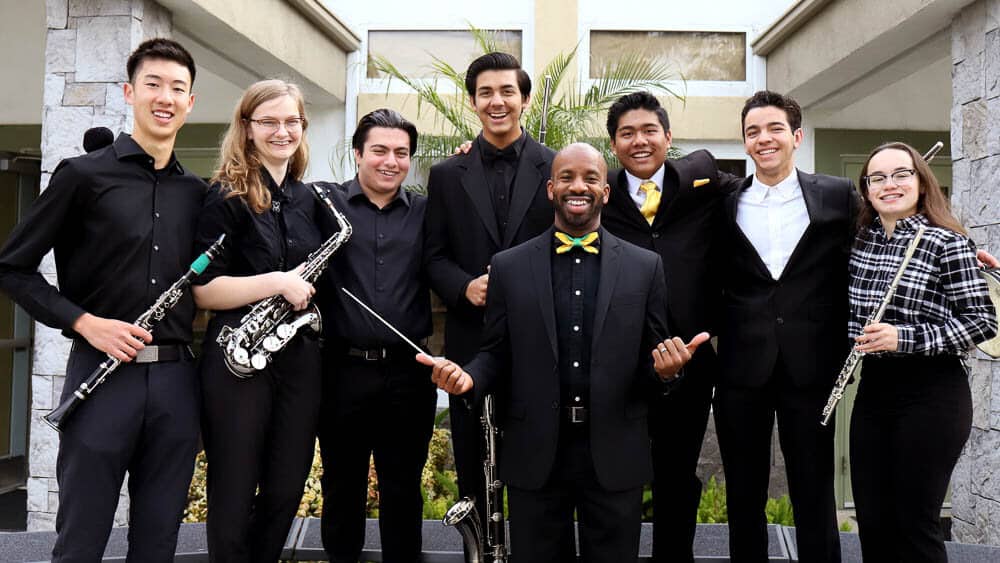 Band students enjoy the music fine arts program at Ontario Christian High School