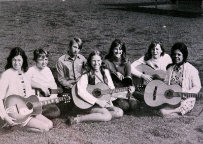 Ontario Christian has a long history of clubs. Here our guitar club takes a break from compsoing - from our photo archives