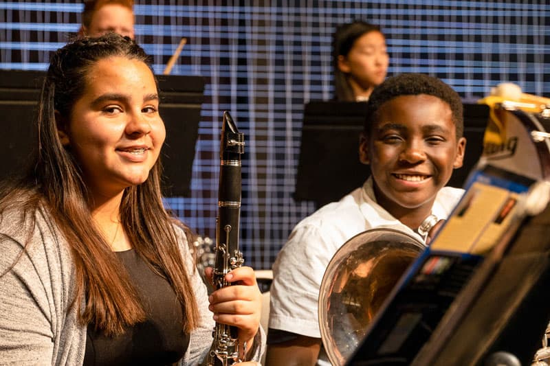 Ontario Christian middle school students participate in band and fine arts.