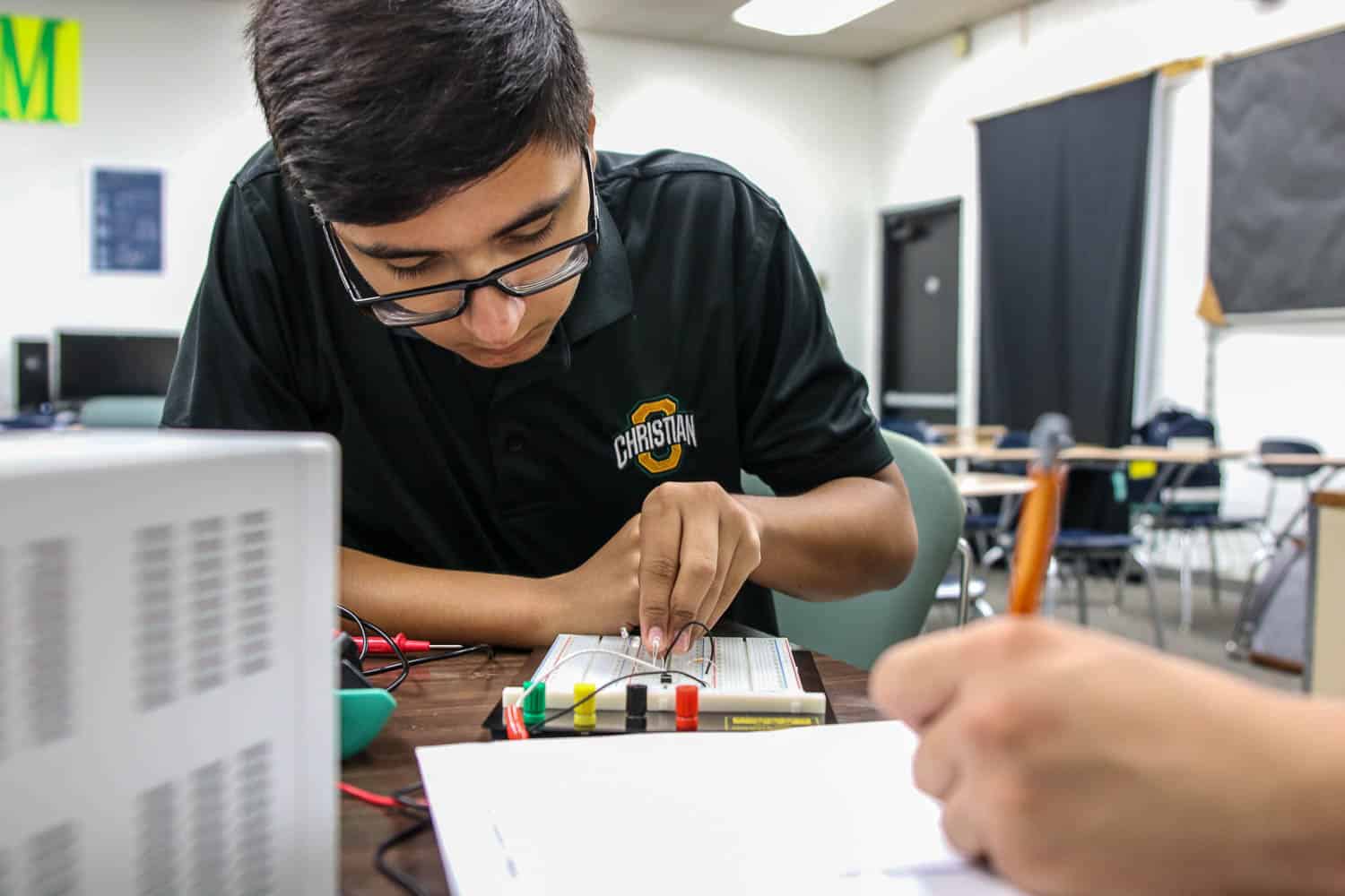 The industrial arts woods shop provides unique learning opportunities at Ontario Christian High School.