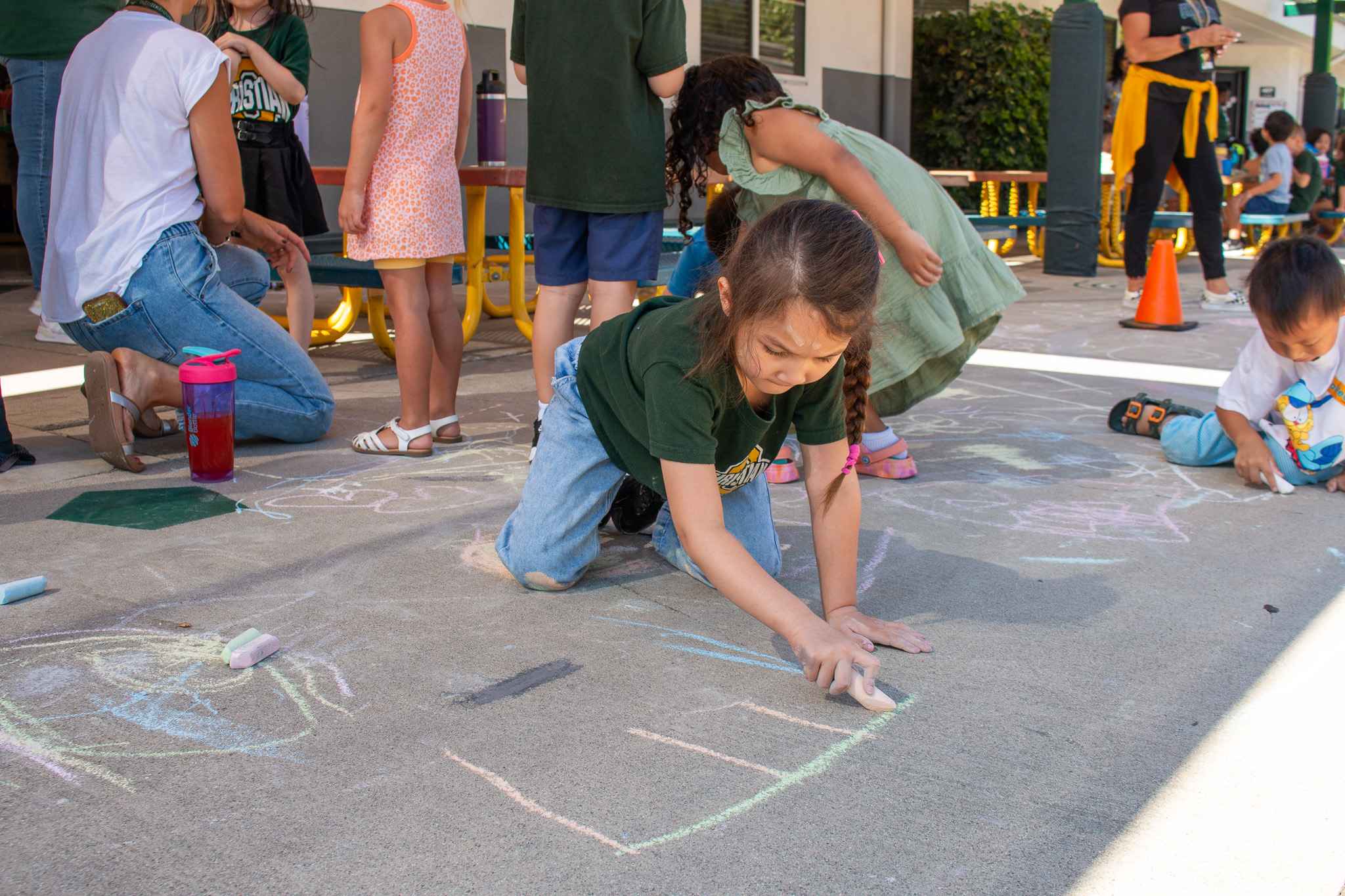 Preschool Playground drawing with chalk