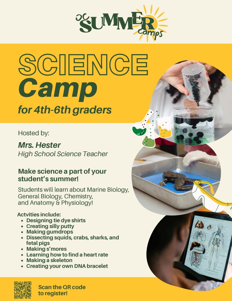 Flyer for science camp