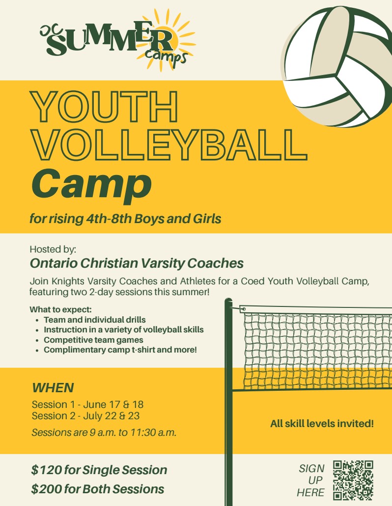 Youth volleyball camp flyer