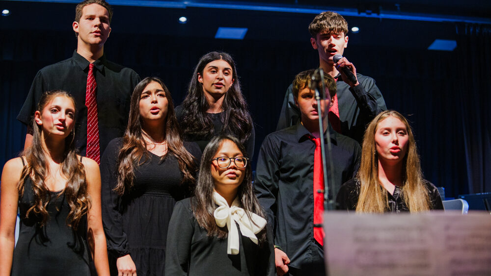 Choir students representing the Performing Arts program at Ontario Christian High School