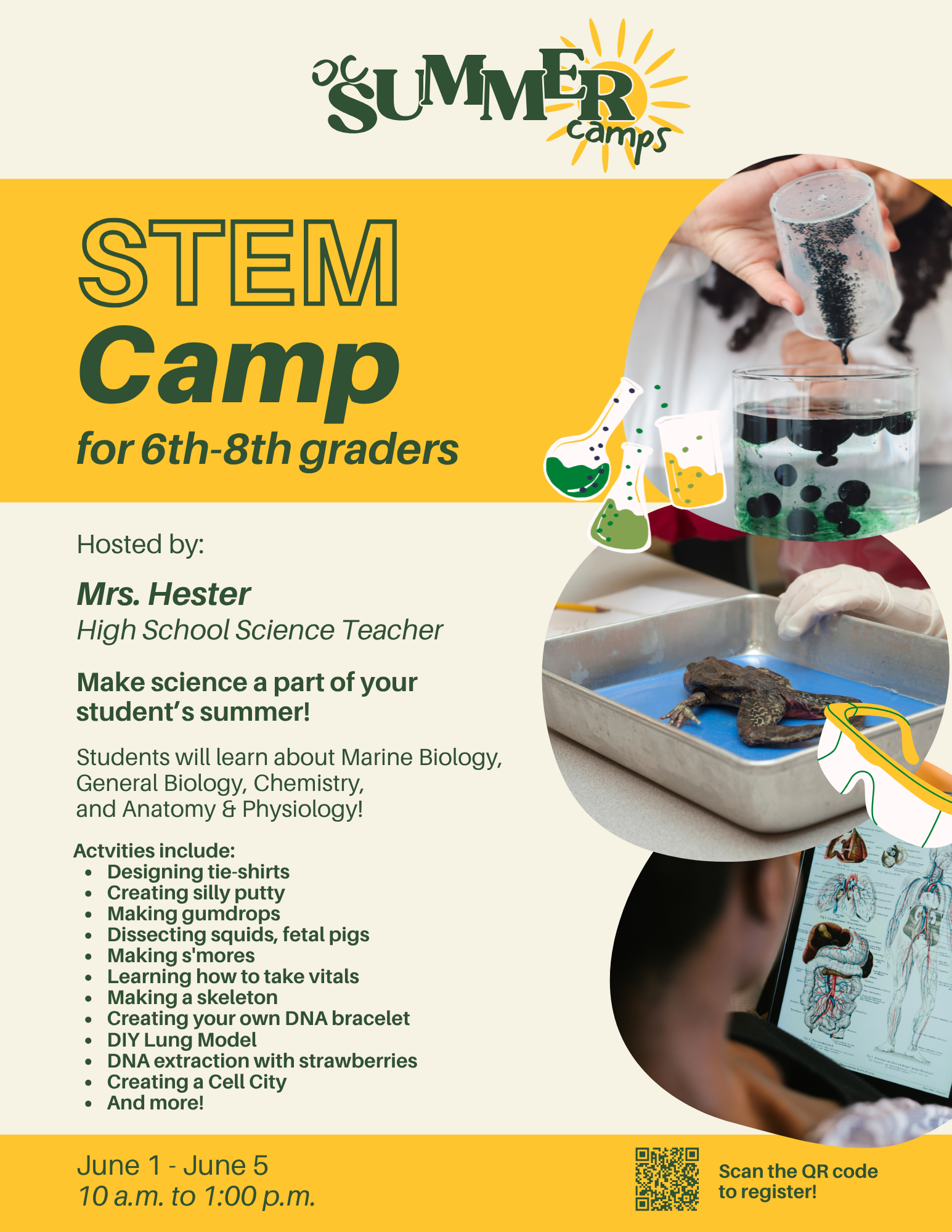 Flyer for science camp