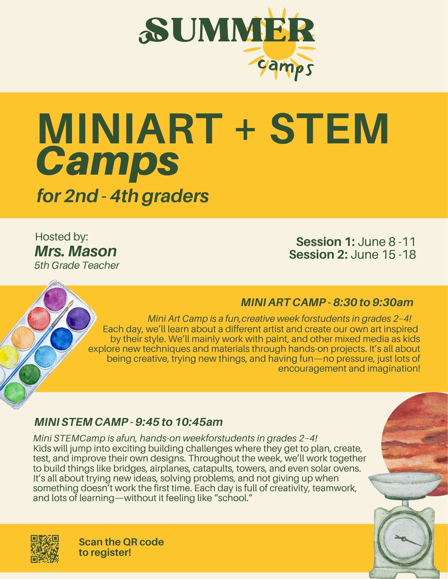 Mini Art + STEM Camps 2026